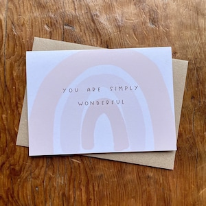 Eres simplemente maravilloso / Gran amigo / Tarjeta de agradecimiento / Tarjeta de agradecimiento / Tarjeta feliz / Arcoíris / Tarjeta del día de San Valentín / Tarjeta de cumpleaños