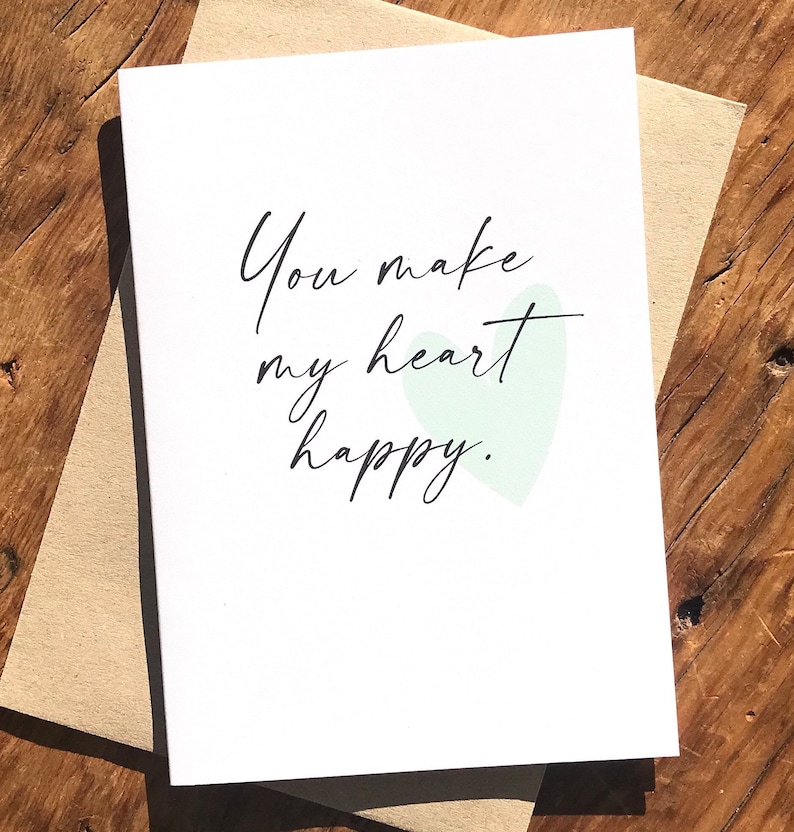 You Make My Heart Happy | Love Card | Valentines Day Card | Love Birds ...