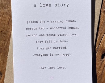 Love Story | Wedding Card | Congratulations Card | Engagement Card | Fun Love | You’re getting married | Mr and Mr | Mrs and Mrs | bride