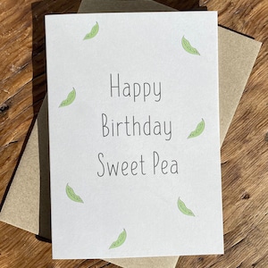 Feliz cumpleaños, Sweet Pea / Tarjeta de cumpleaños / El más feliz de los cumpleaños / Deseos de cumpleaños / Tarjeta de cumpleaños / Tarjeta dulce / Cumpleaños de bebé