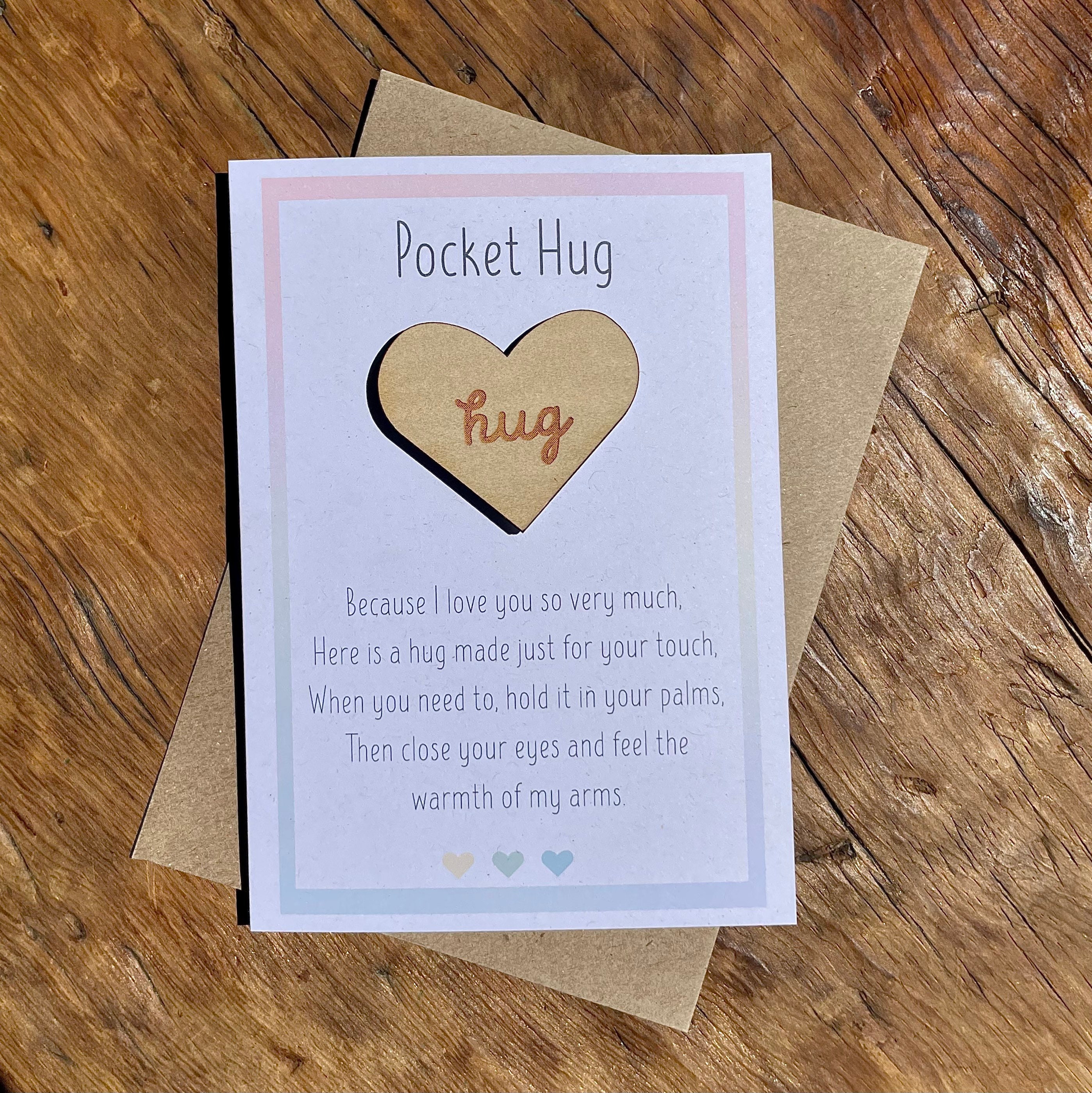 Wooden token - Pocket Hug Valentines Hearts – Dios Designs