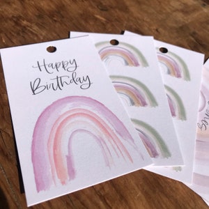 Etiquetas de regalo / Etiqueta de cumpleaños / Etiquetas mixtas / Etiquetas de regalo / Etiquetas de celebración / Mini tarjetas / Valor / Tarjetas de regalo / Arcoíris / Niños / Bebé / Etiquetas de fiesta