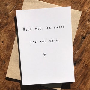 ¡Claro que sí! ¡Estoy muy feliz por los dos! Tarjeta de boda / Tarjeta de compromiso / Tarjeta de boda / Tarjeta de felicitación / Regalo de boda / Tarjeta de bebé