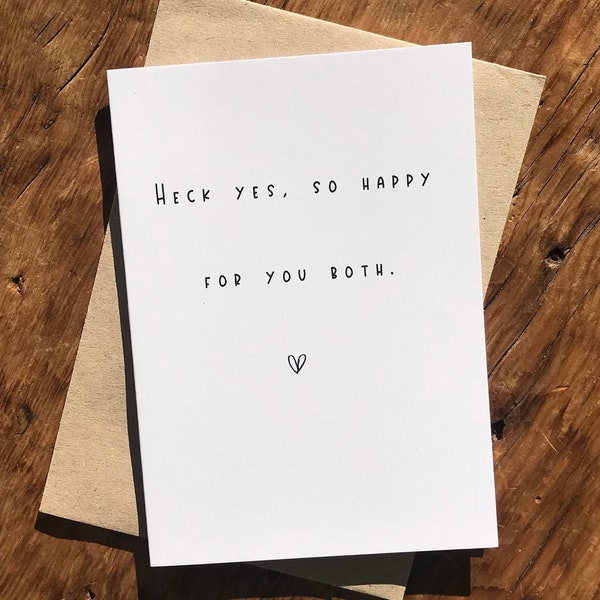 Oh oui, très heureux pour vous deux ! Carte de mariage | de fiançailles | Carte Vous allez vous marier | Carte de félicitations | Cadeau de mariage | Bébé