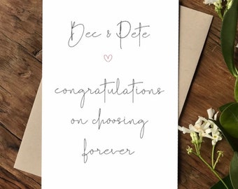 Congratulations Card | Wedding Card | Personalise Card | Wedding Personalised | Name Personalisation | Customised Card | Wedding Engagement