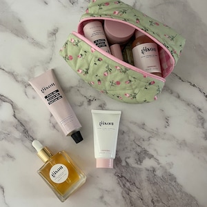 Green Rosebud Makeup Bag afbeelding 1