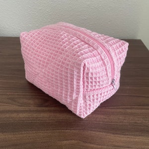 Pink Waffle Makeup Bag zdjęcie 2