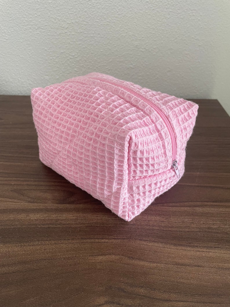 Pink Waffle Makeup Bag zdjęcie 2