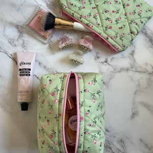 Green Rosebud Makeup Bag afbeelding 4