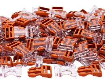 Clear/Orange Plastic release Buckle 1.68" H x 1.1" W