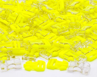 Clear/Yellow Plastic release Buckle 1.1" H x 0.74" W