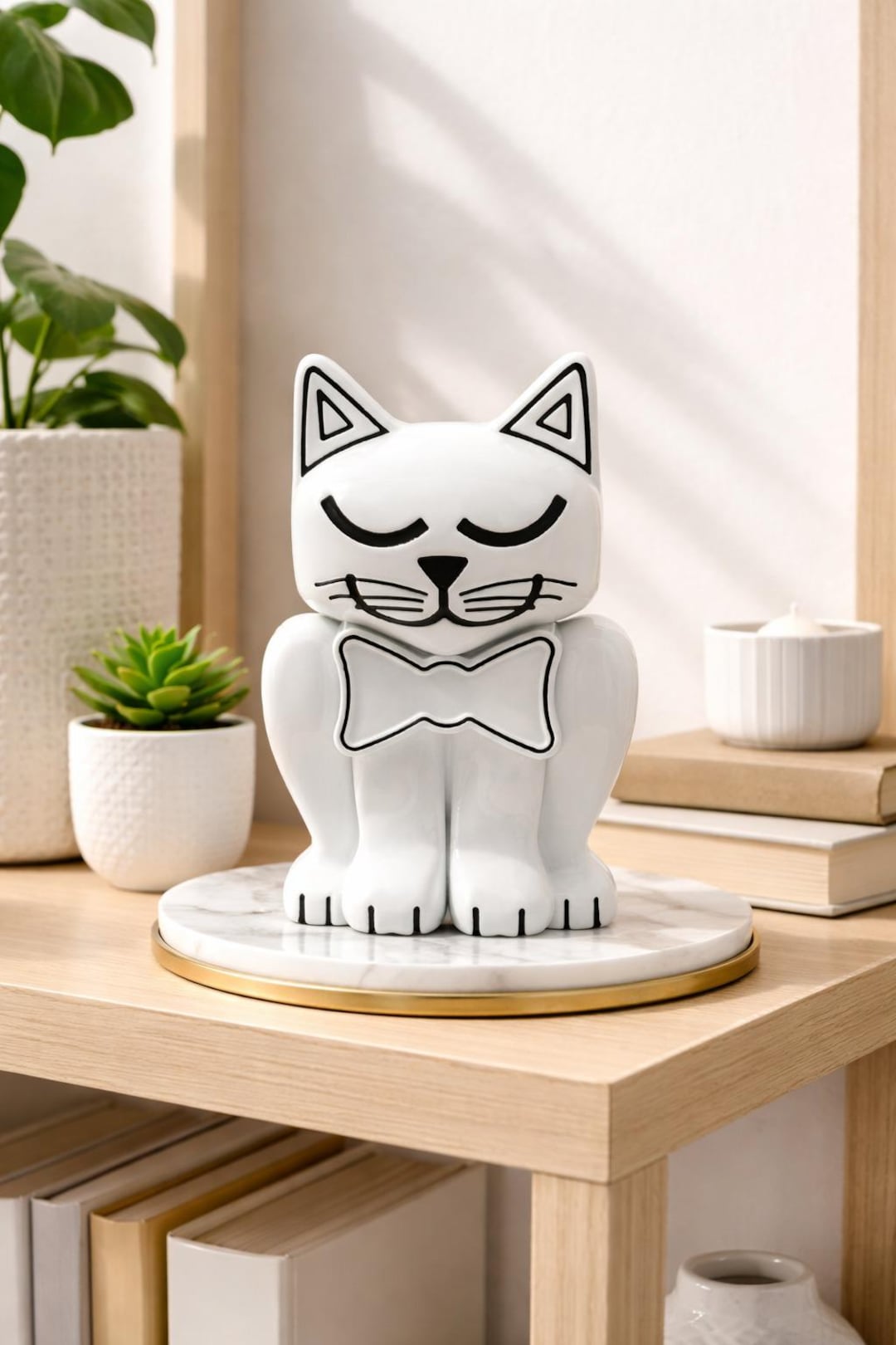 White Cat Memorial Urn – Decorative ABS Keepsake for Pet Ashes - Etsy