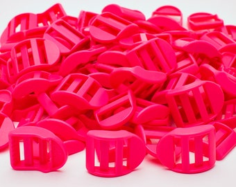 Pink ABS Plastic Ladder Lock Adjustable Buckle 1.3" H x 1" W