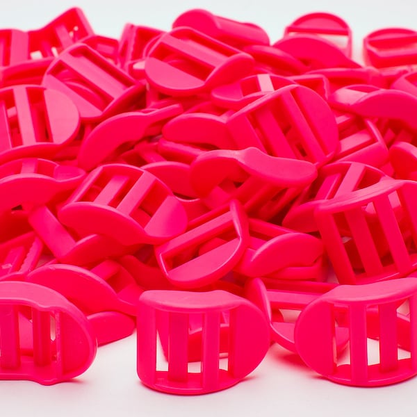 Pink ABS plastic Ladder Lock Adjustable Buckle 1.3" H x 1" W (20)