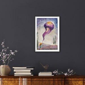 DIPINTO ORIGINALE ad acquarello. La BAMBINA con la medusa