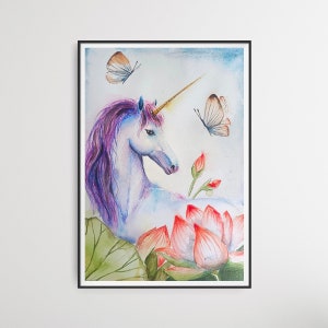 Unicorno nel lago di lotus. A4