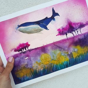 Dipinto Originale. Over The Pink Woods. A4
