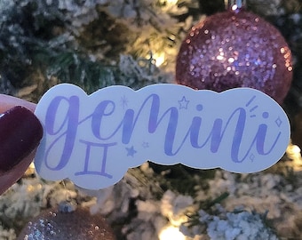 Gemini Zodiac Waterproof Sticker: Astrology Horoscope