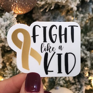 Pegatina de concienciación sobre el cáncer infantil: Cinta dorada, resistente al agua, lucha como un niño