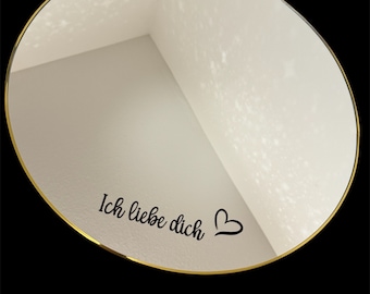 Spiegelaufkleber Spruch „Ich liebe dich“ | Motivationsspruch | Türaufkleber | Aufkleber |Sticker | Geschenk für den Partner | Hochzeitstag