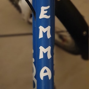 Namens Aufkleber für Woom Fahrrad Kinder Beschriftung Personalisierung Sticker Jannik 6