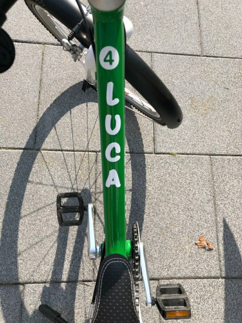 Namens Aufkleber für Woom Fahrrad Kinder Beschriftung Personalisierung Sticker Jannik 5