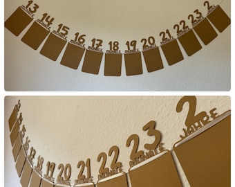 Personalisierbare Fotogirlande zum 2. Geburtstag – Monatsrückblick deines Babys