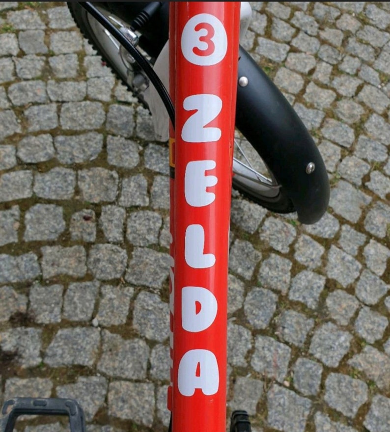 Namens Aufkleber für Woom Fahrrad Kinder Beschriftung Personalisierung Sticker Jannik 1