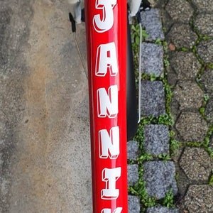 Namens Aufkleber für Woom Fahrrad Kinder Beschriftung Personalisierung Sticker Jannik 2
