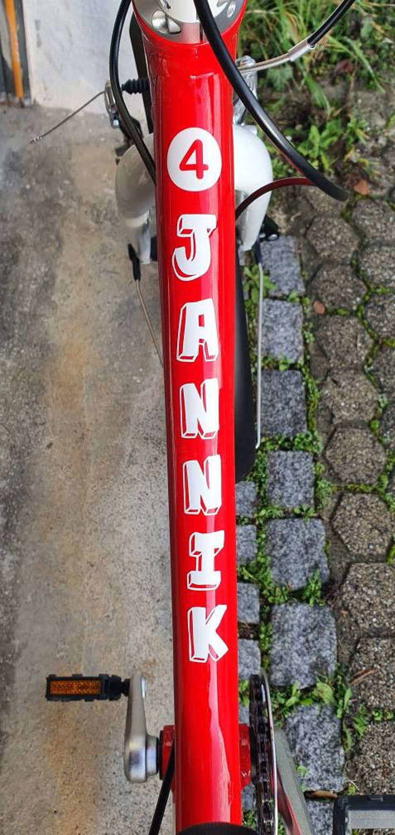 Namens Aufkleber für Woom Fahrrad Kinder Beschriftung Personalisierung Sticker Jannik 2