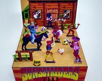 Sunset Riders - 3D Cube Diorama