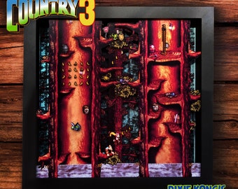 Donkey Kong Country 3 (Ripsaw Rage) - 3D Shadowbox