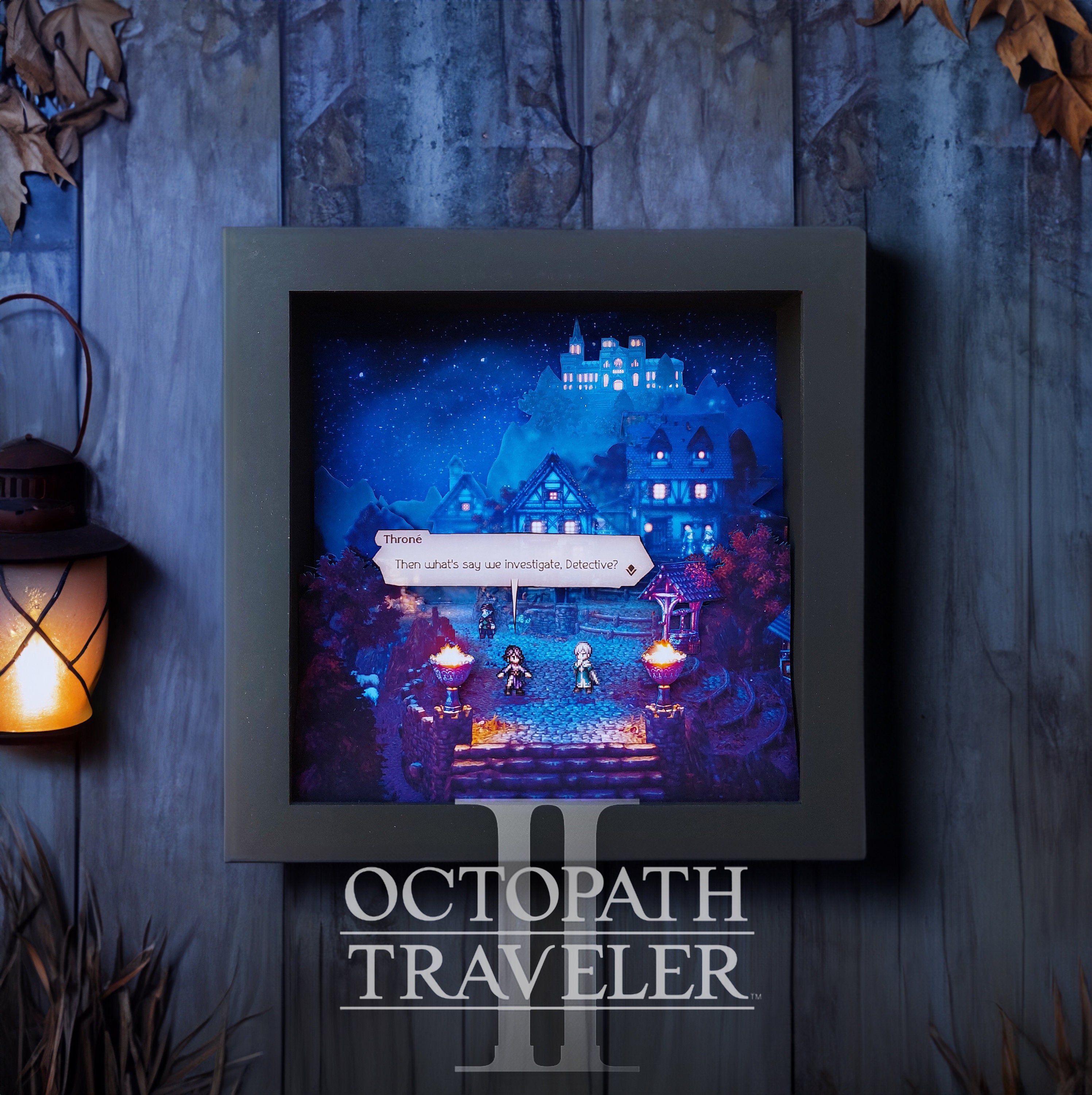 Octopath Traveler II throne & Temenos 3D Shadowbox 