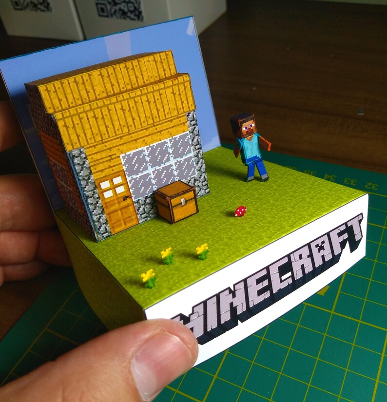 Minecraft 3D Cube Diorama Etsy