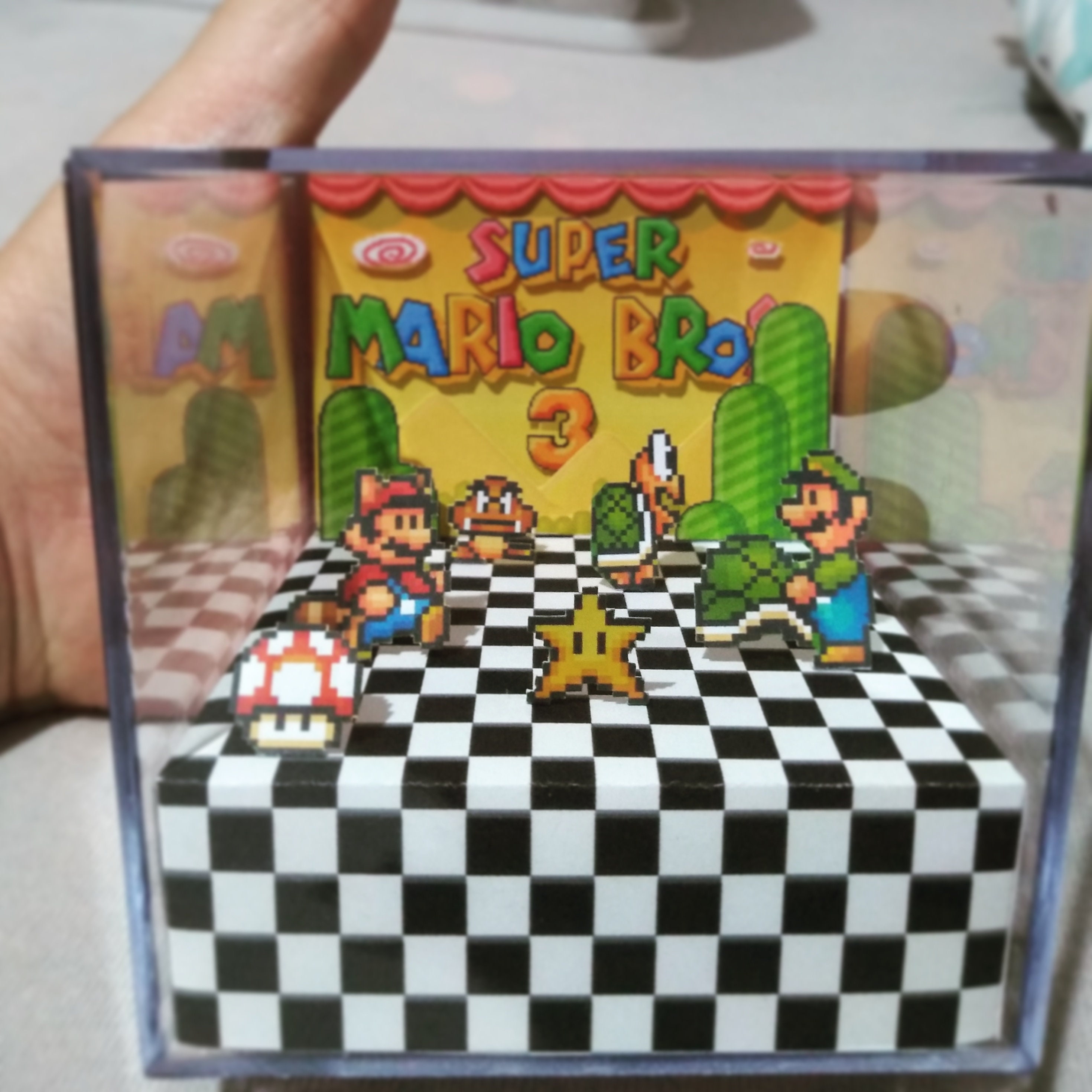 Super Mario World- Geekrama diorama cubo Super Nintendo snes