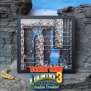 Donkey Kong Country 3 (Krevice Kreepers) - 3D-Schattenbox
