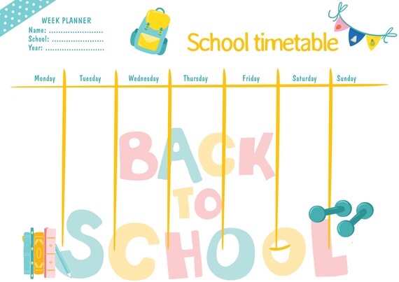 Printable School Weekly Planner Home School Planner Home | Etsy