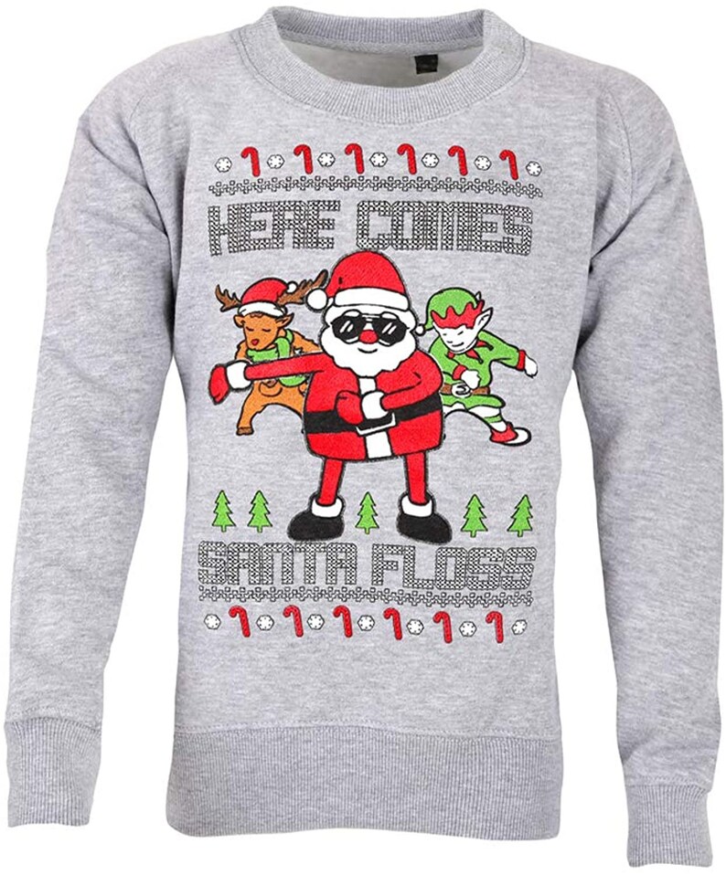 Unisex Kids Christmas Jumper Day Santa Floss Cute Funny Gift Etsy