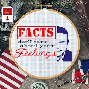 Facts Don't Care PDF Cross Stitch Pattern