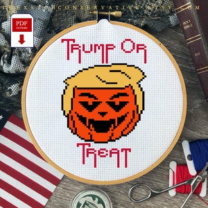 Trump or Treat PDF Cross Stitch Pattern