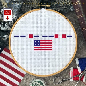 Morse Code MAGA Cross Stitch PDF Pattern