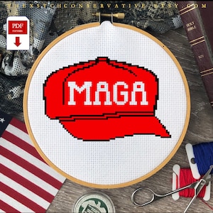 MAGA Hat PDF Cross Stitch Pattern