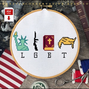 Conservative LGBT PDF Cross Stitch Pattern