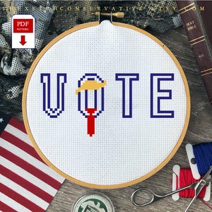 Vote (Trump) PDF Cross Stitch Pattern
