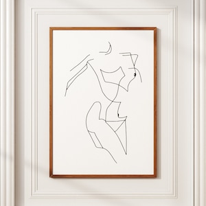 Dessin au trait imprimable corps de femme, art mural imprimable, art positif pour le corps, impression de figure féminine abstraite, impression d&#39;art ligne bohème, impression noir blanc