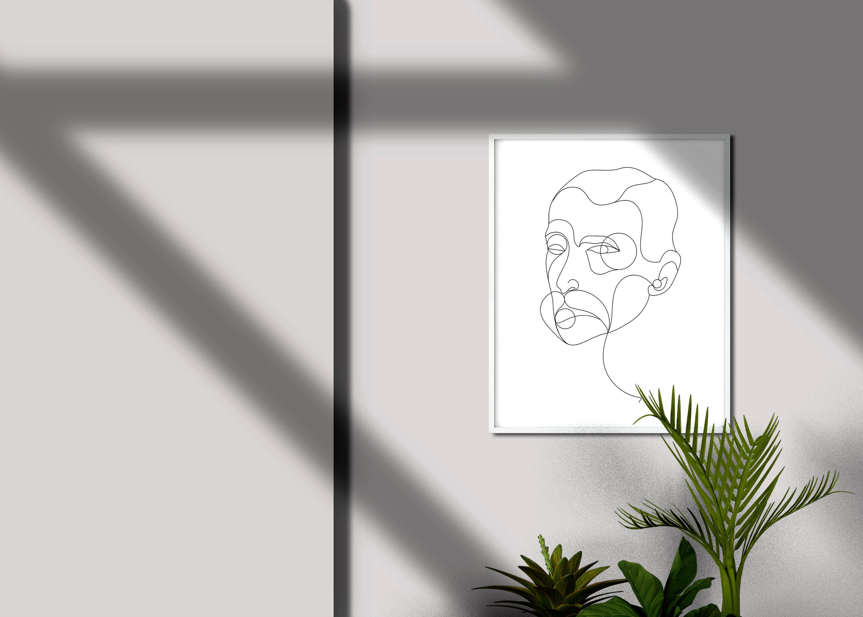 Man Line Drawing Art Poster, Minimalist One Line Wall Home Decor