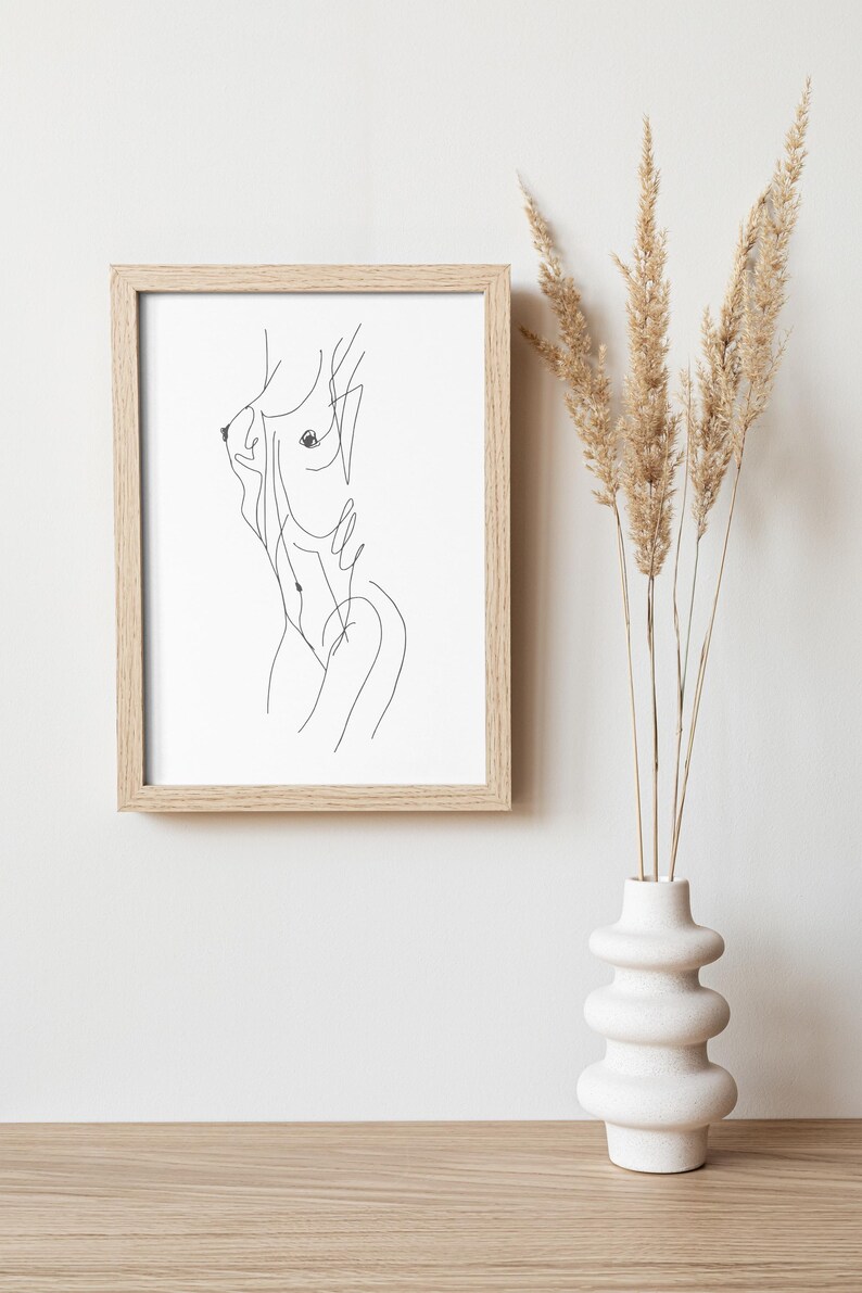 Printable Body Line Art, Woman Art Print, Figure Art Prints, Minimalist ...
