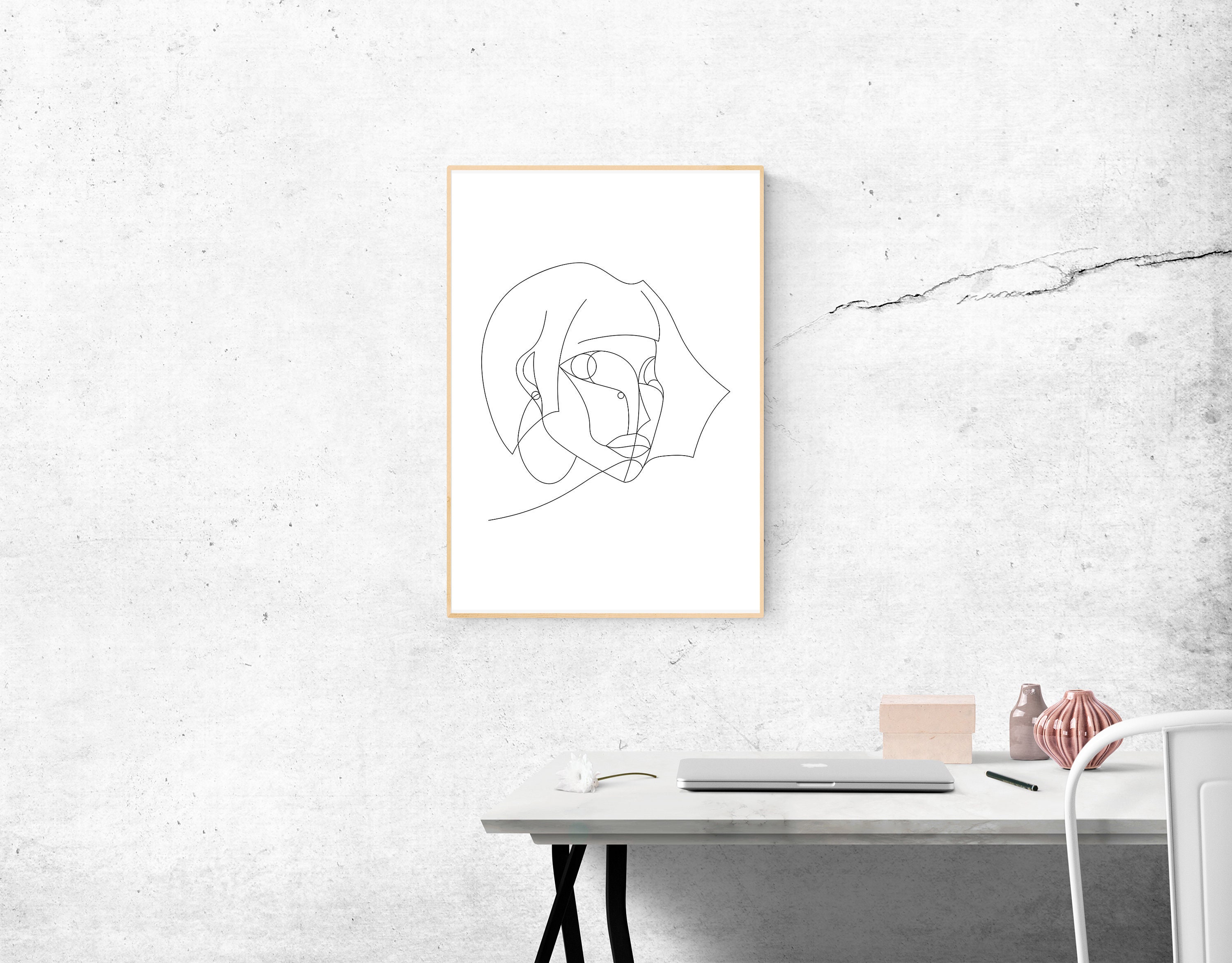 Woman Line Art, Minimalist Wall Art, Girl Line Drawing Poster