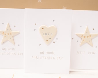 Toffee Moon Handmade Ceramic Baby Christening Cards