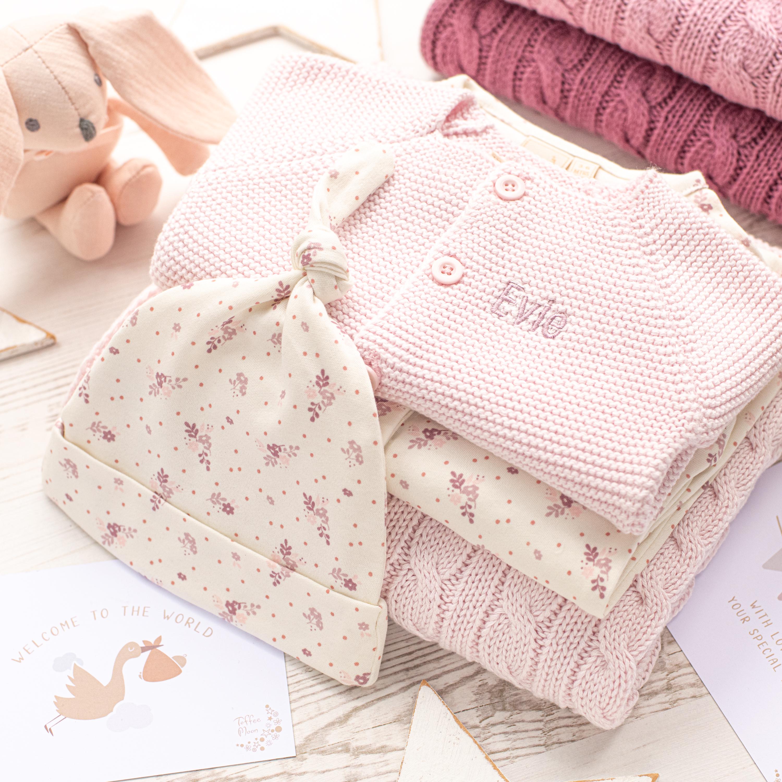 Toffee Moon Baby Girl Floral Cluster Petal Pink Gift Box